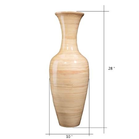 Hastings Home Handcrafted 28 Inch Tall Decorative Classic Floor Bamboo Vase For Plants (Natural)